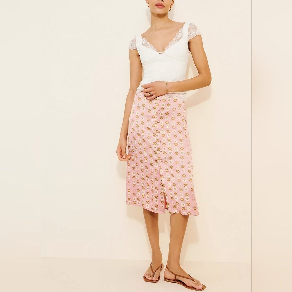 NEW FREE PEOPLE | $98 Analise Midi Skirt - Picture 2 of 8